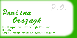 paulina orszagh business card